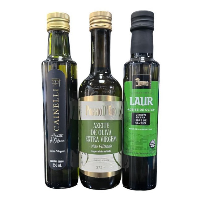 KIT C/3 AZEITES DE OLIVA EXTRA VIRGEM