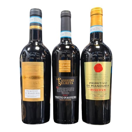 KIT C/3 PRIMITIVO DI MANDURIA RISERVA